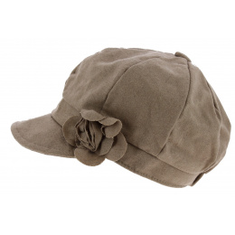 Dahlia Wool Beige Newsboy Cap - Traclet