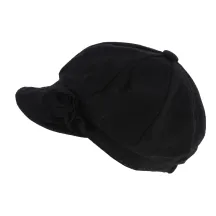 Casquette Gavroche Dahlia Laine Noir - Traclet Reference : 3434 | Chapellerie Traclet