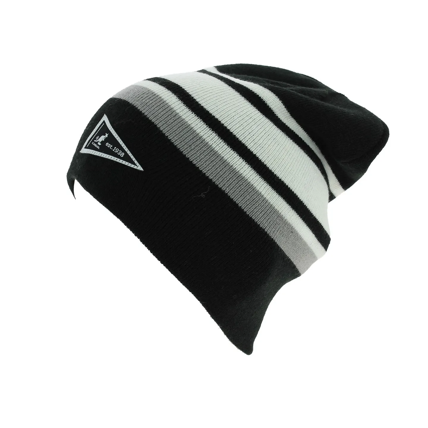 Bonnet Long Réversible Slouch Acrylique Noir - Kangol Reference : 4181 | Chapellerie Traclet