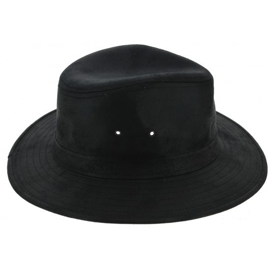 Black Leather Style Creek Traveller Hat - Aussie Apparel
