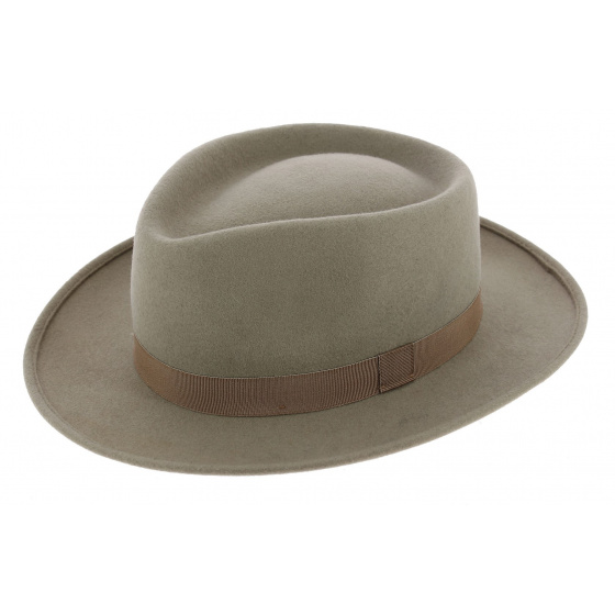 Auvergnat Style Hat Wool Felt Beige - Traclet