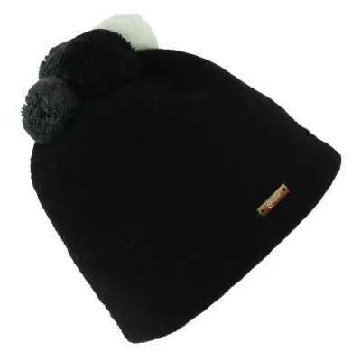 Bonnet Pompons Ladybird Laine Noir - Traclet Reference : 7705 | Chapellerie Traclet