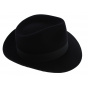 Curzio Fur Felt Fedora Hat in Black - Traclet