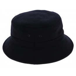 Navy Blue Wool Charter Bucket Hat - Traclet
