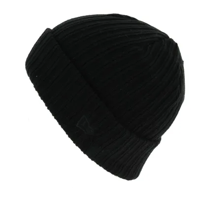Bonnet Mixte Ribbed Cuff Acrylique Noir - New Era Reference : 7488 | Chapellerie Traclet