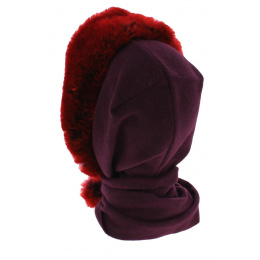 Shae Polar Fleece & Plum Fake Fur Scarf / Hood - Mtm
