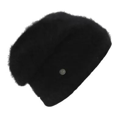 Juvenie Angora Black Beanie - Laulhere Reference: 7390 | Chapellerie Traclet