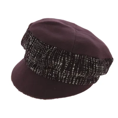 Casquette Gavroche Ebène Doublure Polaire Prune - Mtm Reference : 5834 | Chapellerie Traclet