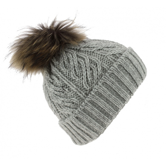 Bonnet à Pompon Lanette Gris - Stetson