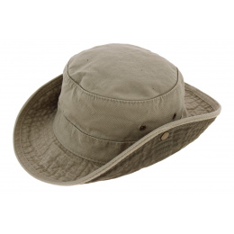 Kids' Adventure Bucket Hat UPF50+ Cotton Beige - Traclet