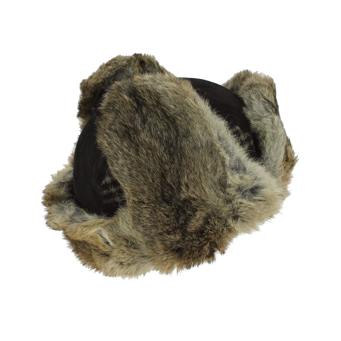 Black Leather & Rabbit Bathurst Ushanka - Traclet Reference: 2411 | Traclet Hatmakers