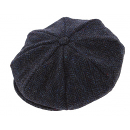 dark blue herringbone irish cap - made in Ireland