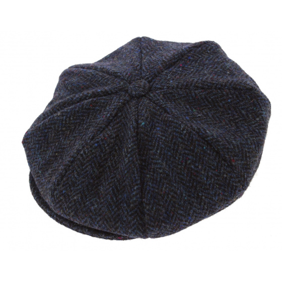 dark blue herringbone irish cap - made in Ireland
