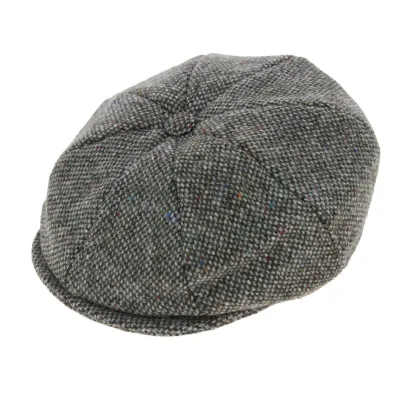 Casquette Irlandaise Foxford Laine Tweed Gris - Hanna Hats Reference : 2846 | Chapellerie Traclet