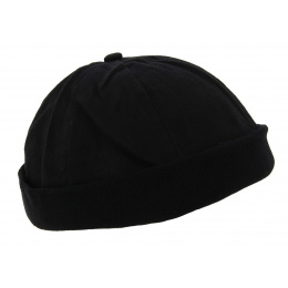 Drac Cotton Docker Beanie Black - Traclet