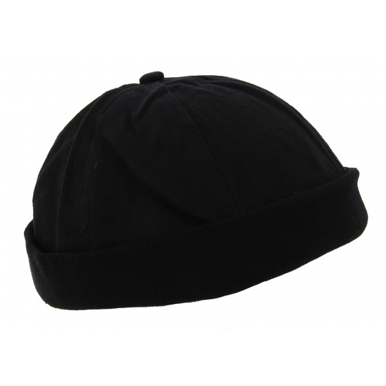 Drac Cotton Docker Beanie Black - Traclet Drac Cotton Docker Beanie Black - Traclet