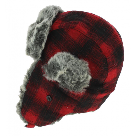 Red and black Ottawa ushanka