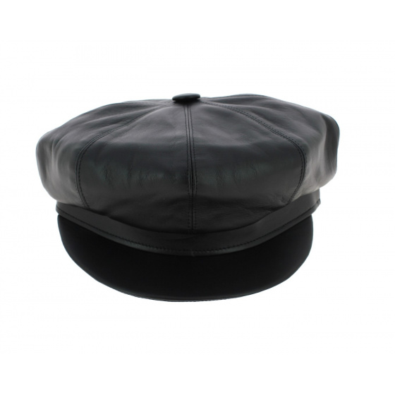 Gavroche Leather Cap Black Gavroche Leather Cap Black
