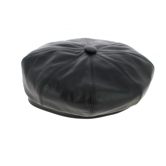 Gavroche Leather Cap Black Gavroche Leather Cap Black