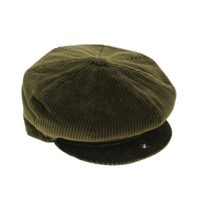 Eight-panel khaki velvet cap Reference: 7816 | Chapellerie Traclet