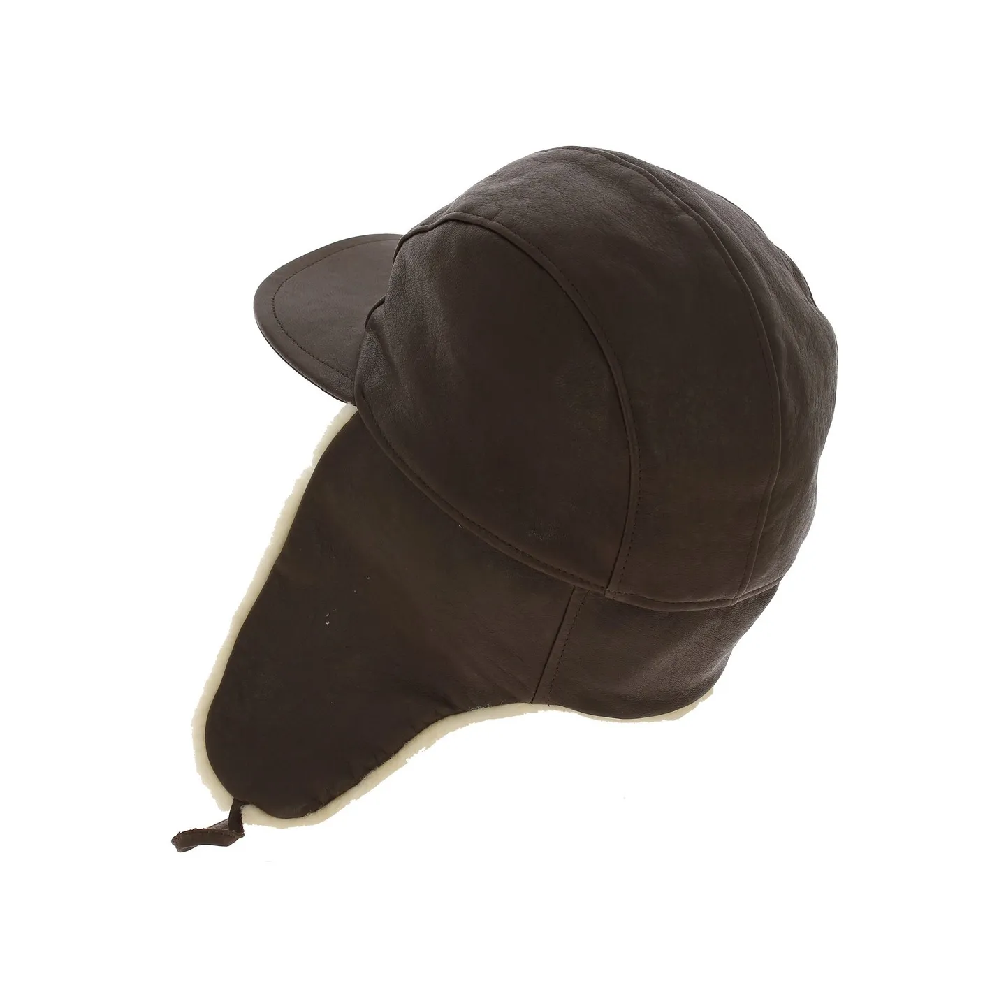 Casquette / Chapka Adventurer Cuir & Agneau Marron - Traclet Reference : 7818 | Chapellerie Traclet