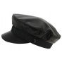 Stewart Black Leather Sailor Cap - Traclet