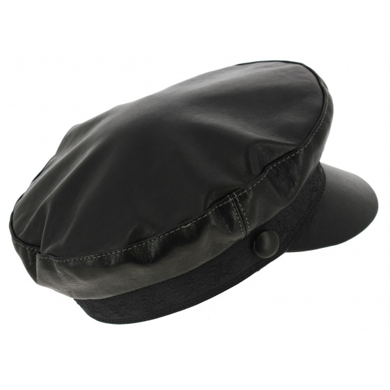 Casquette Marin Stewart Cuir Noir - Traclet