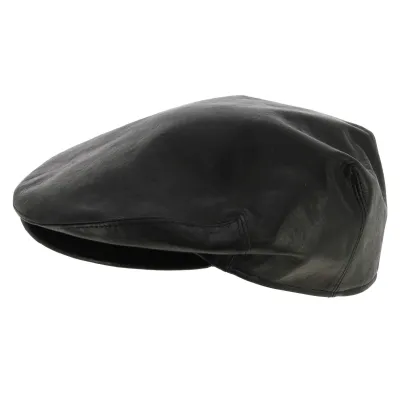 Casquette Plate Southland Cuir Noir - Traclet Reference : 7821 | Chapellerie Traclet