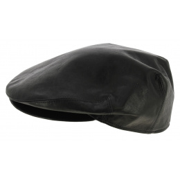 Southland Black Leather Flat Cap - Traclet