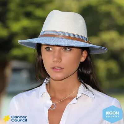 Chapeau Traveller Bicolore Blanc / Corail - Rigon  Reference : 6526 | Chapellerie Traclet