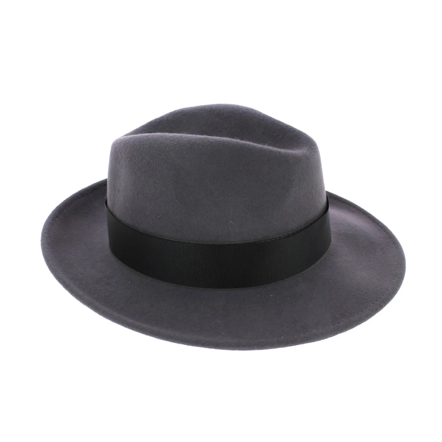 Chapeau Fédora gris ruban noir Reference : 7856 | Chapellerie Traclet