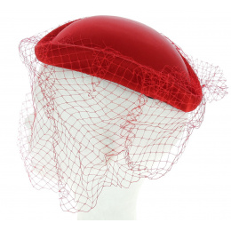 Elegant red cabaret hat
