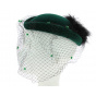 Ceremonial or cabaret green velvet/plume hat
