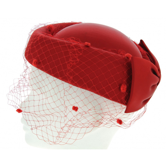 Red Lucifer prestige evening hat