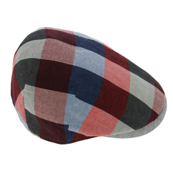 Scottman Flat Cap Linen & Cotton Checkered - Traclet