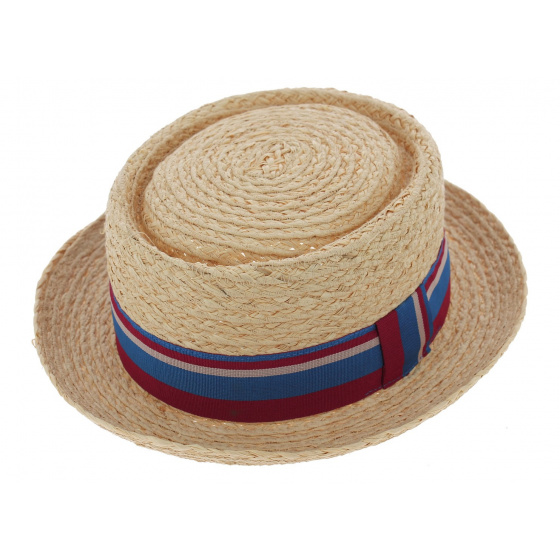 Boater - Sumac PorkPie Hat Natural Straw - Traclet