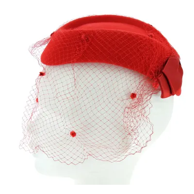 Chapeau élégance cérémonie Rouge E.WERLE PARIS Reference : 7917 | Chapellerie Traclet