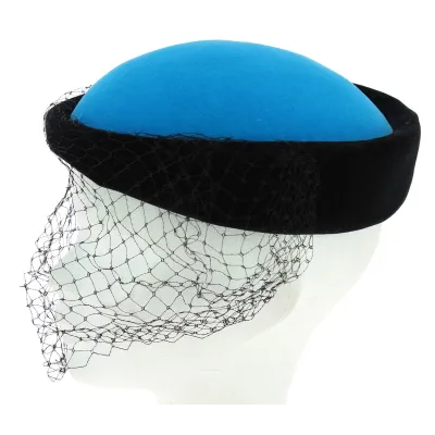 Tambourin bleu turquoise / noir Reference : 7924 | Chapellerie Traclet