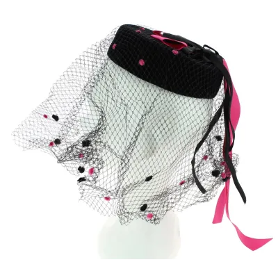 Black and pink Glamour tambourine EDY PARIS Reference: 7930 | Chapellerie Traclet