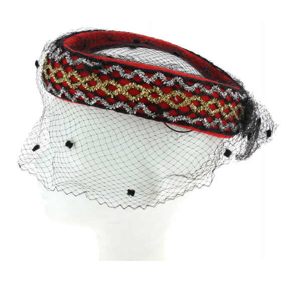 Festive red open tambourine