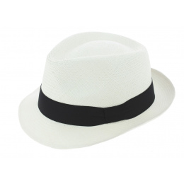 Corsica Bleached Panama Trilby Hat - Traclet