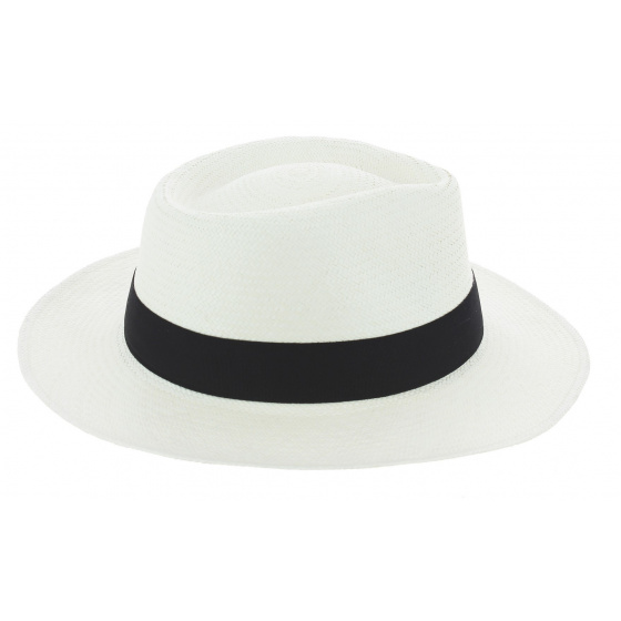 Donato Flat-Brimmed Traveller Panama Hat in White - Traclet