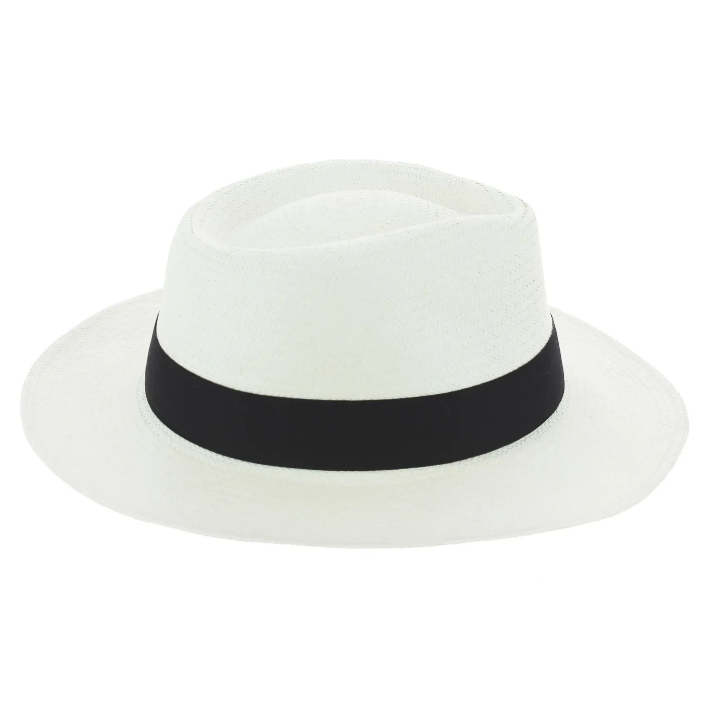 Chapeau Traveller Bords Plats Donato Panama Blanc - Traclet Reference : 7943 | Chapellerie Traclet
