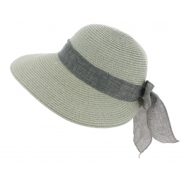 Clara Grey Paper Straw Sun Cap - Traclet