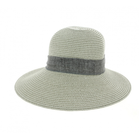 Casquette De Soleil Clara Paille Papier Gris - Traclet