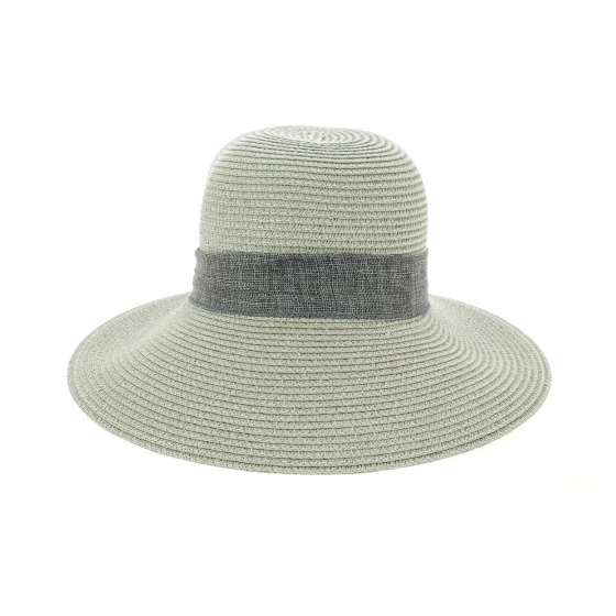 Casquette De Soleil Clara Paille Papier Gris - Traclet