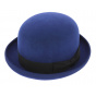 Blue Wool Felt Steed Bowler Hat - Guerra