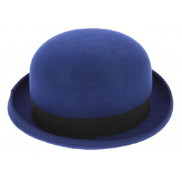 Chapeau Melon Steed Feutre Laine Bleu - Guerra
