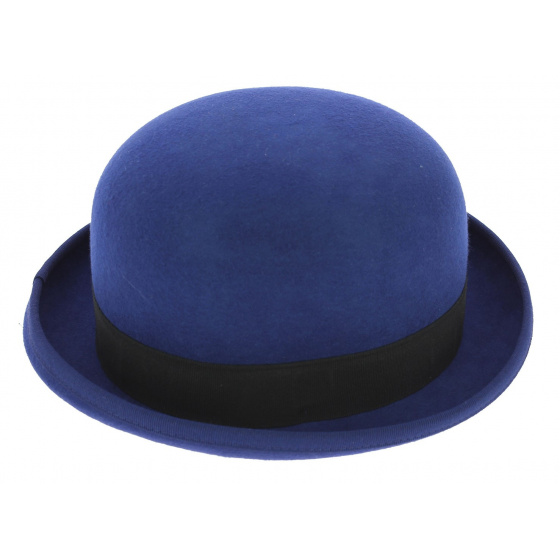 Chapeau Melon Steed Feutre Laine Bleu - Guerra