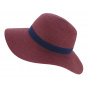 Rhodes Paper Straw Wide-Brim Hat Raspberry - Traclet
